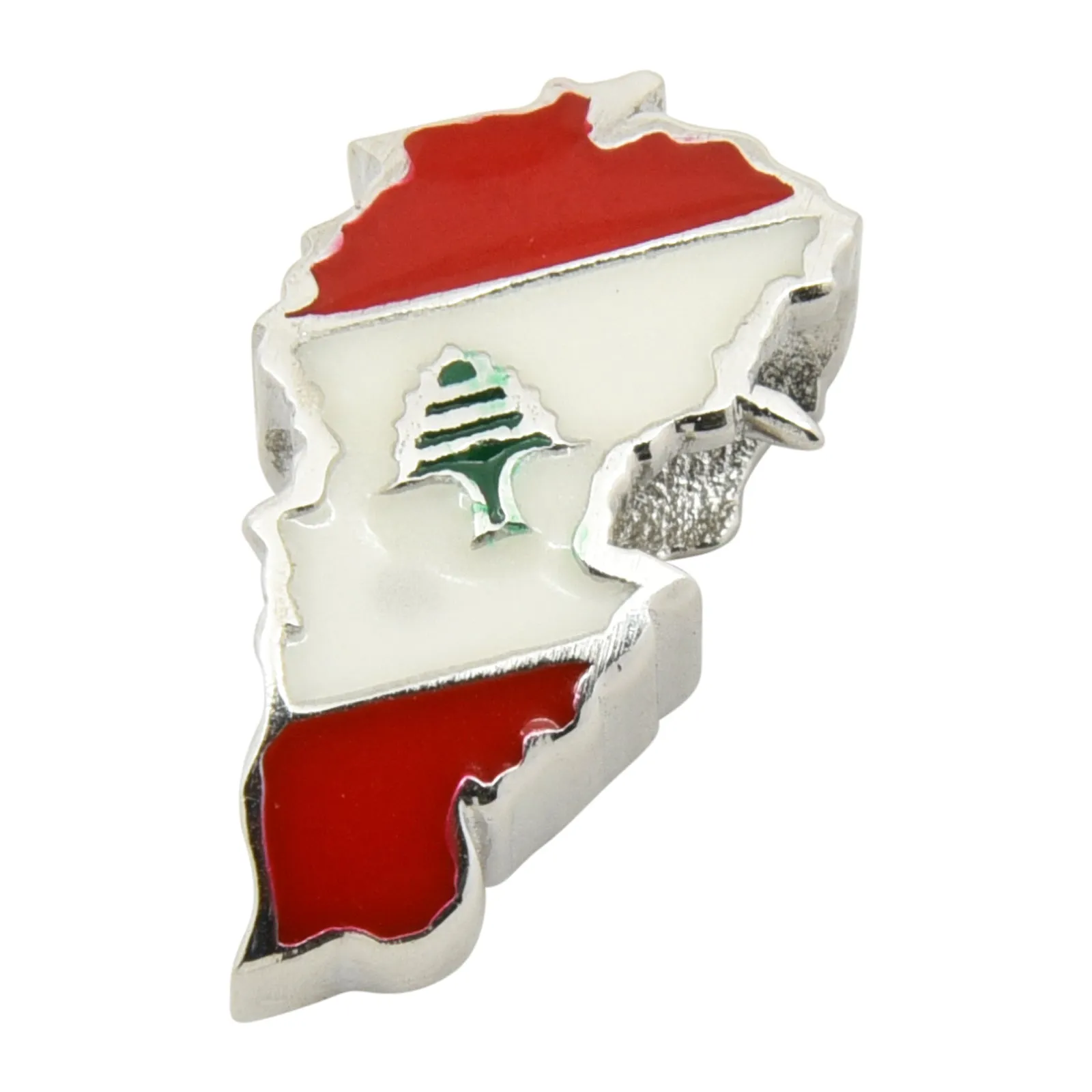 Sterling Silver Lebanon Map Flag Charm