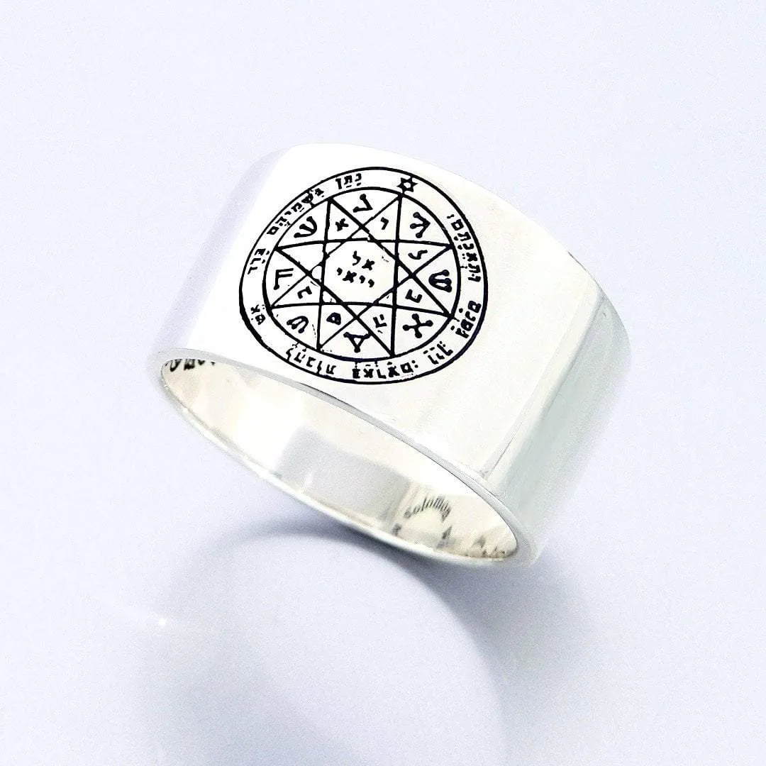 Sterling silver ring Solomon seals rings  for guarding and protection