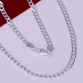 Sterling Silver Sideways Chain Necklace