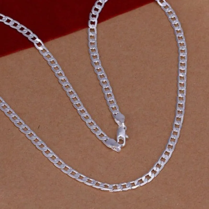 Sterling Silver Sideways Chain Necklace