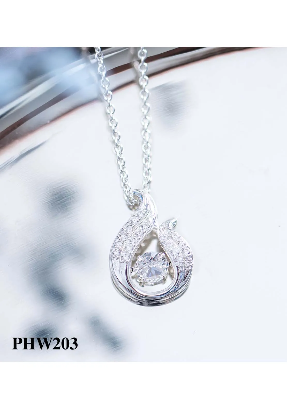 Teardrop Twist Pendant - Silver