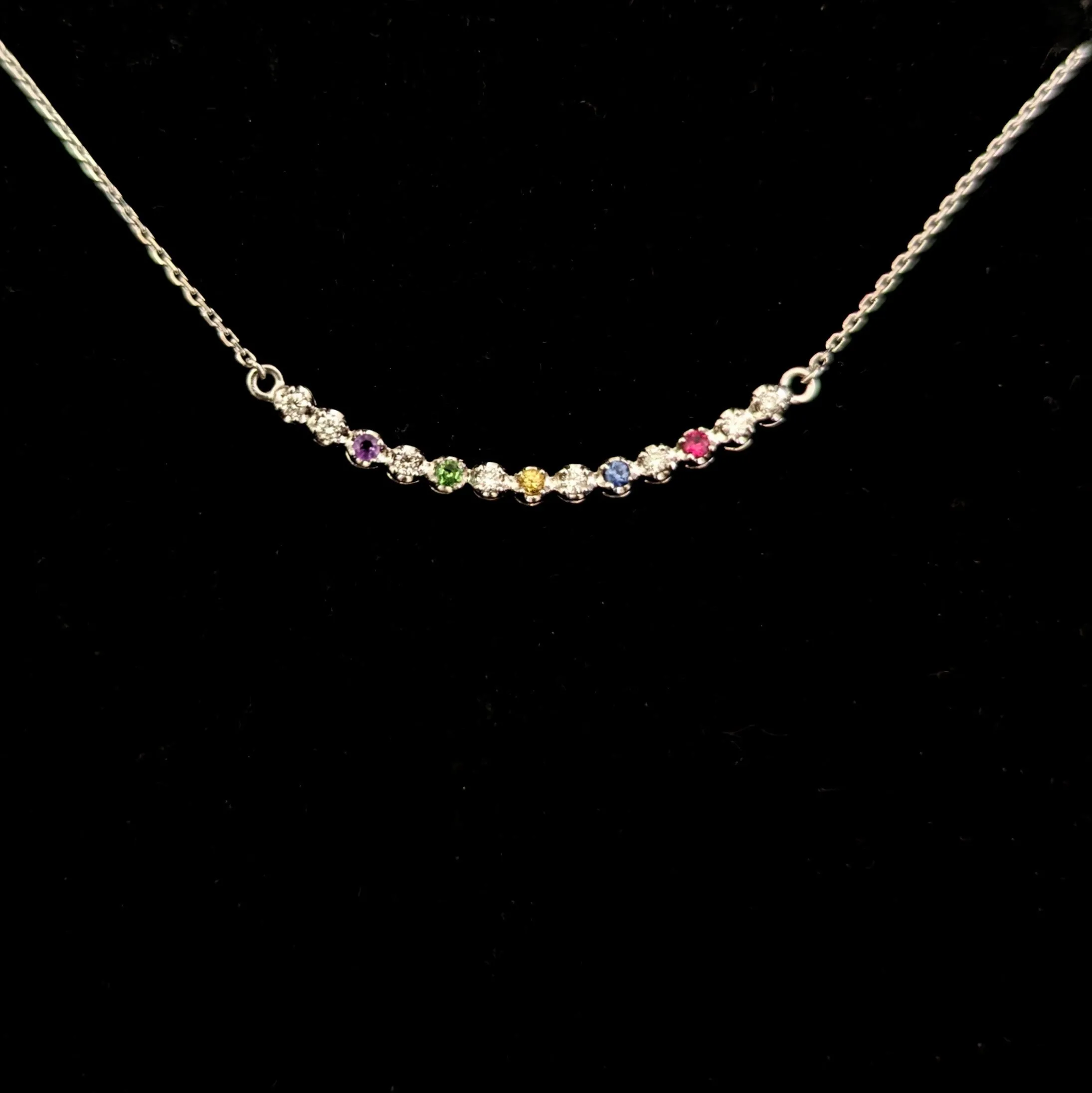 The Dover - Estate Diamonds Gemstones Platinum Smile Necklace