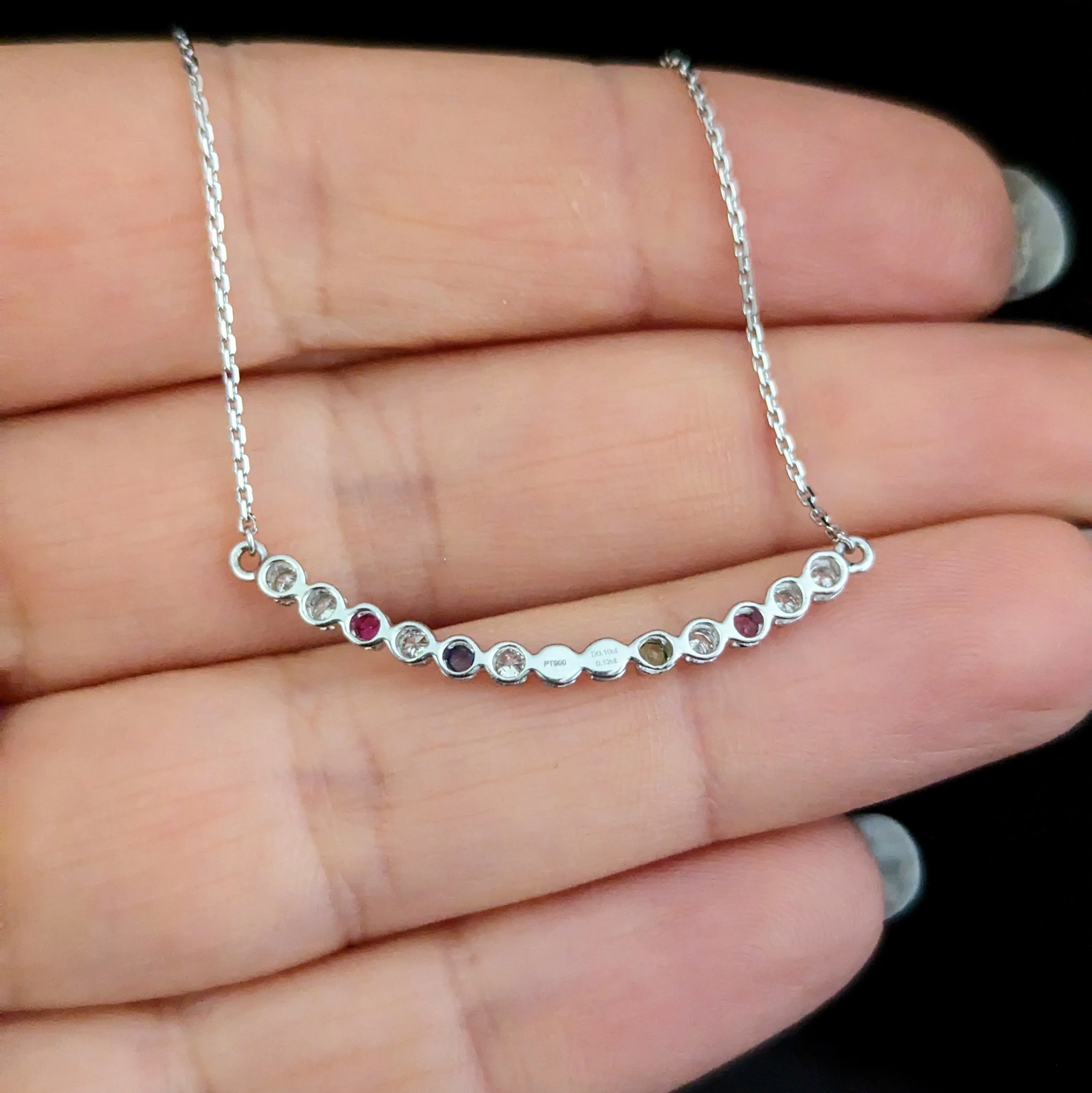 The Dover - Estate Diamonds Gemstones Platinum Smile Necklace