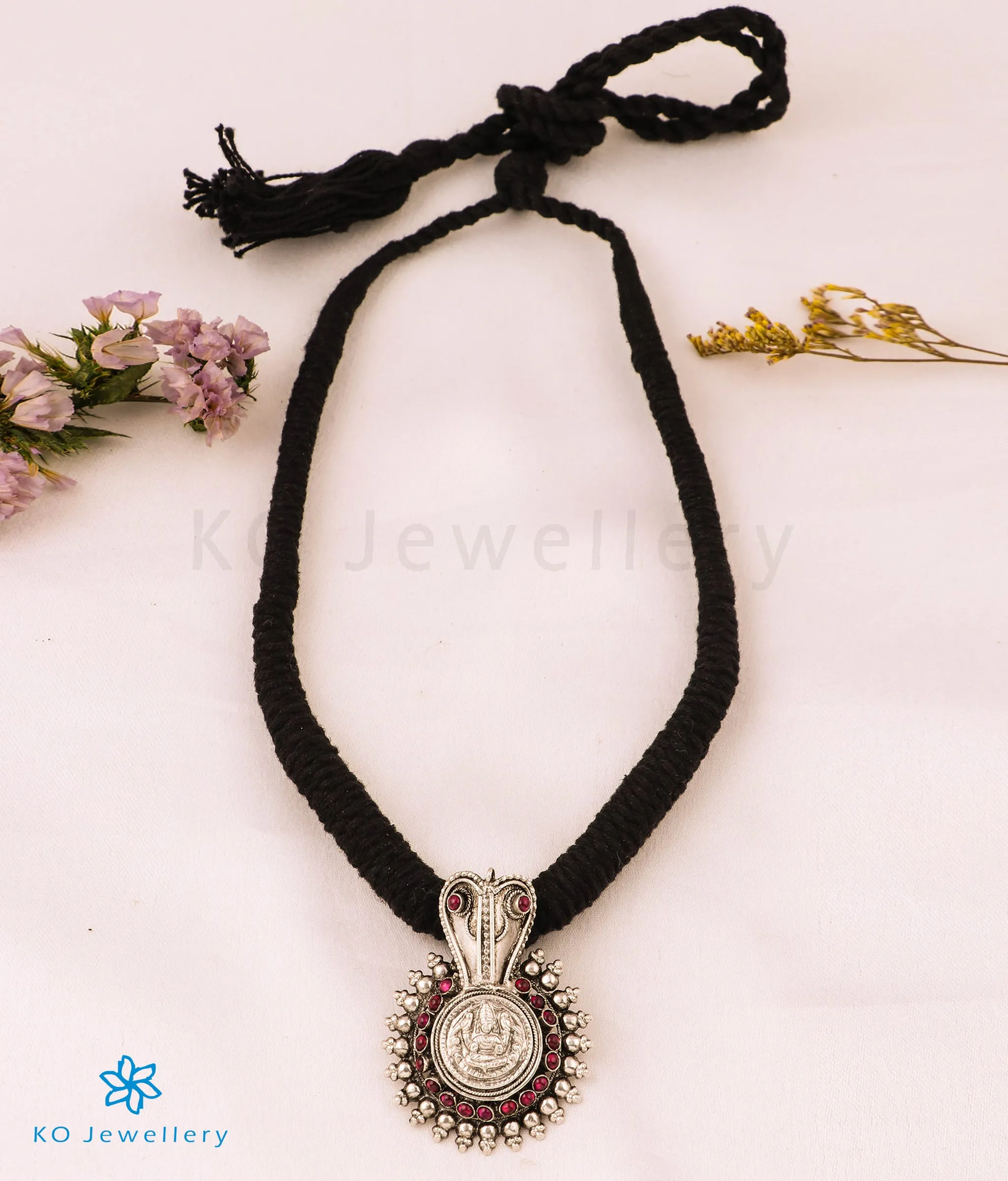 The Vijeta Silver Kodava Thread Necklace (Oxidised)