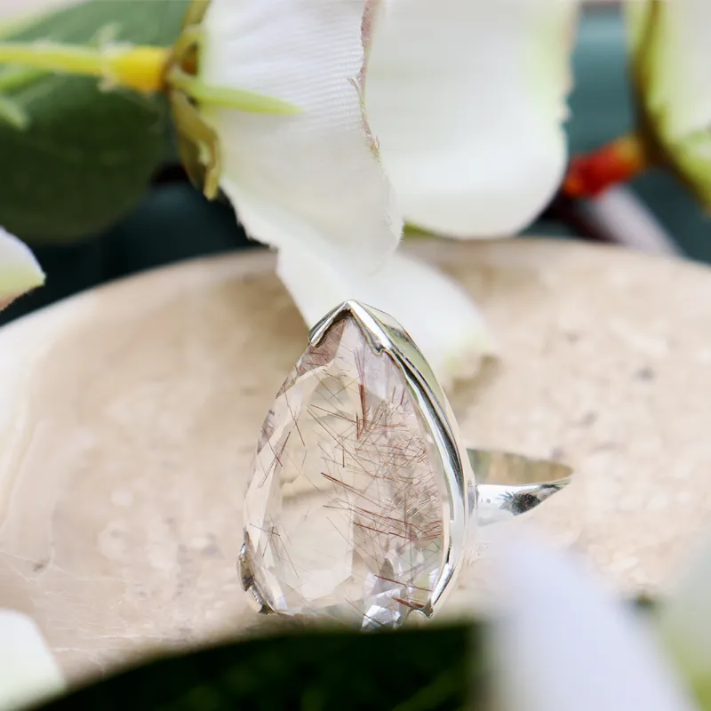 Tiff Clear Quartz Inclusions Ring