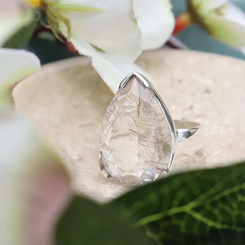 Tiff Clear Quartz Inclusions Ring