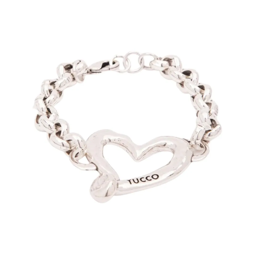 TUCCO SILHOUETTE HEART ROLO CHAIN BRACELET