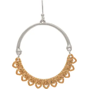 Two Tone Gold Filigree Hinge Circle Earring