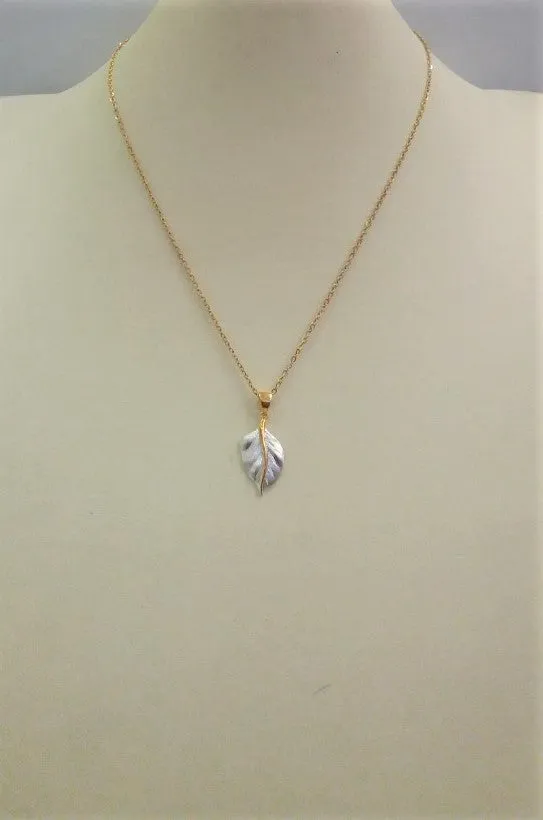 Two-tone Leaf Pendant