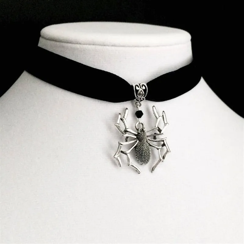 Unique Gothic Spider Choker Necklace