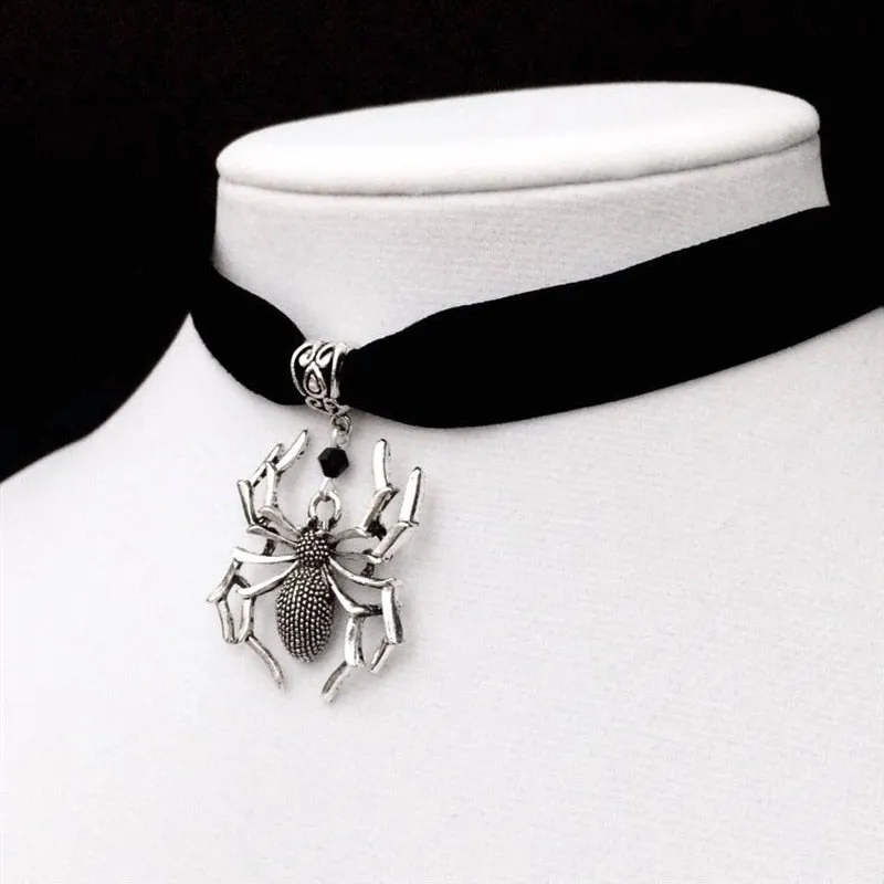 Unique Gothic Spider Choker Necklace