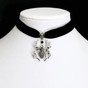 Unique Gothic Spider Choker Necklace