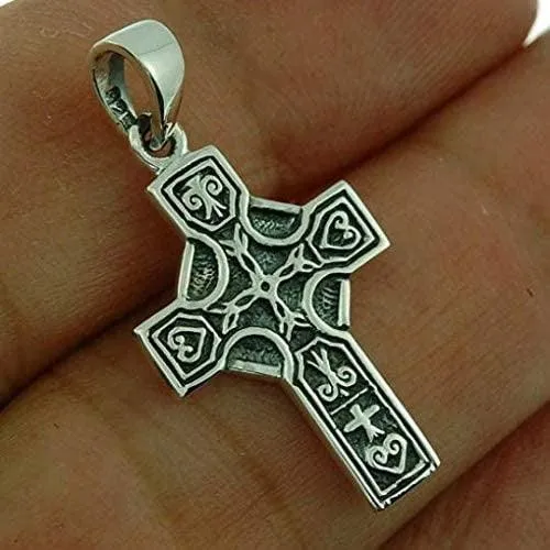 Viking Pendant Celtic 925 Silver Cross handmade