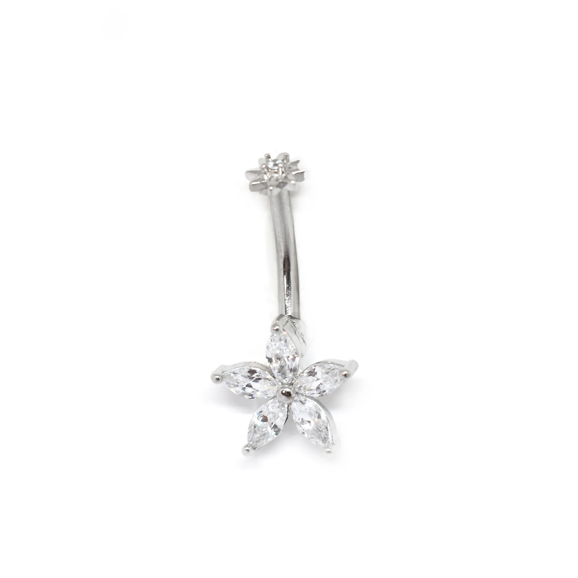 White Flower Belly Ring