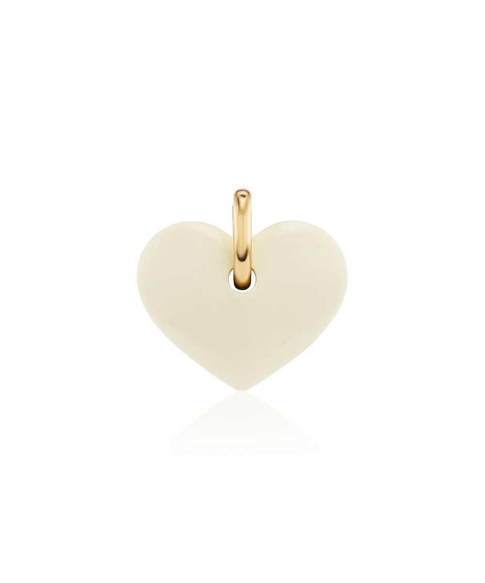 White Heart Pendant, 40mm