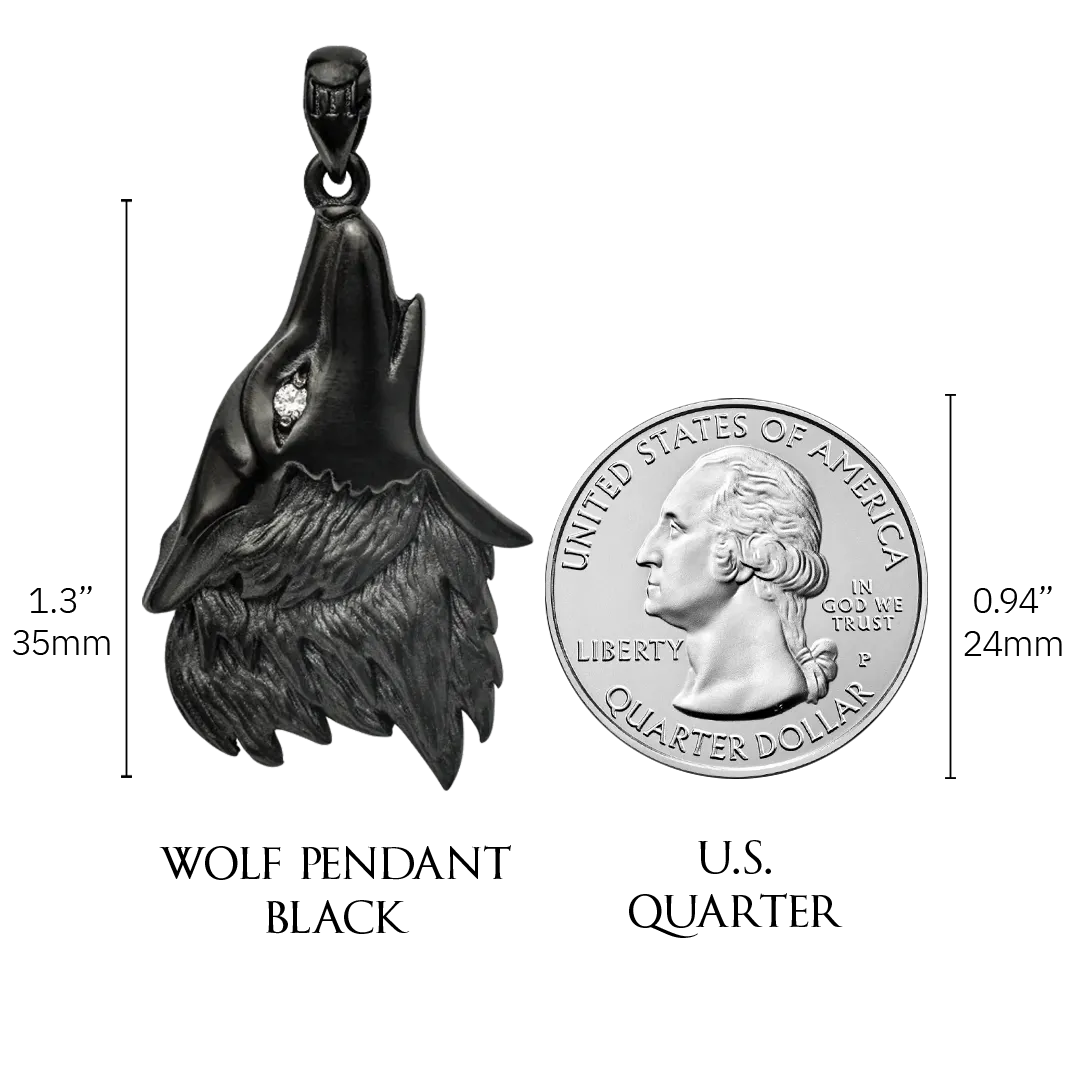 Wolf Pendant - Black